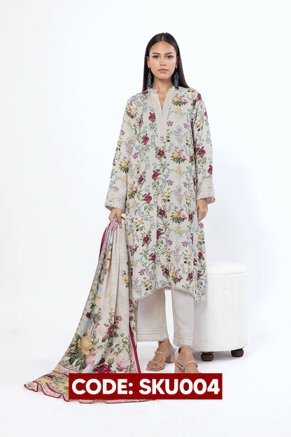 BUY ANY 2 STITCHED 3 PIECES KHADDAR EMBROIDERY SUITS