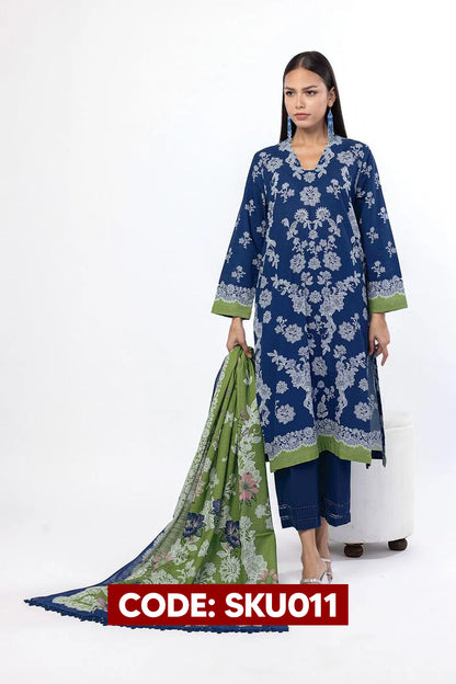 BUY ANY 2 STITCHED 3 PIECES KHADDAR EMBROIDERY SUITS