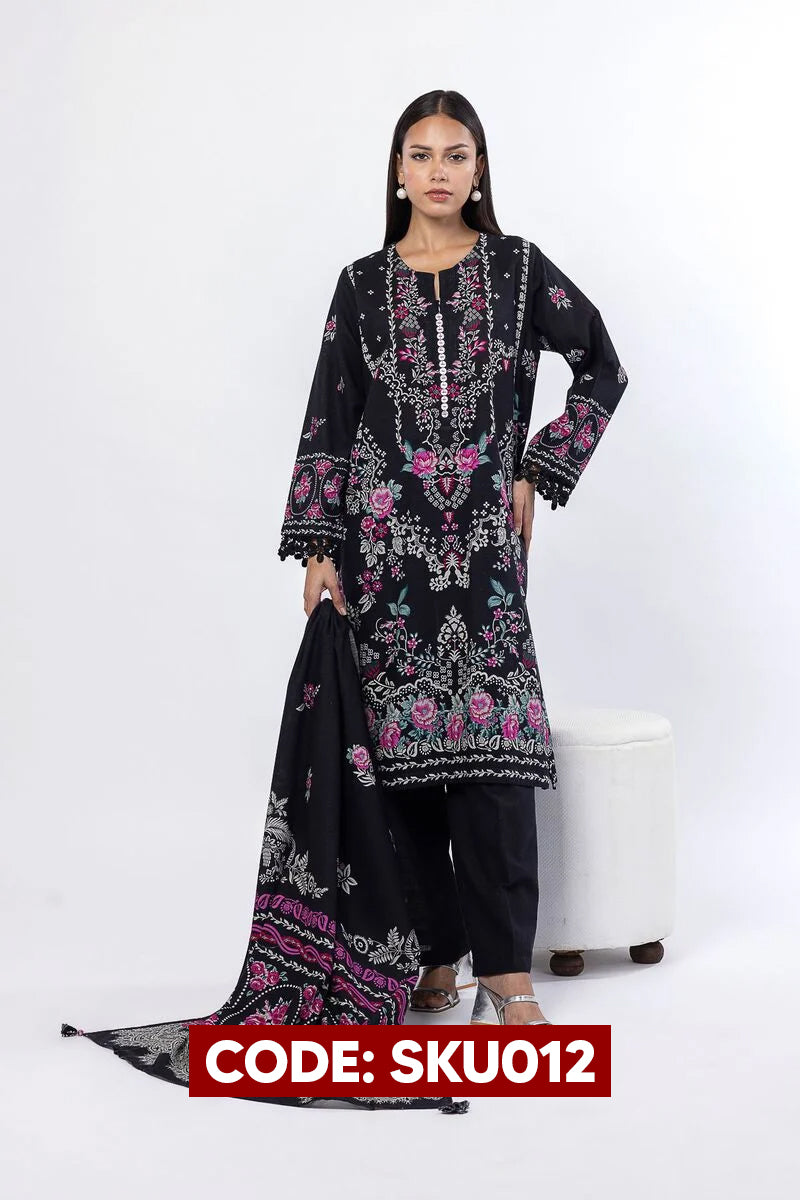 BUY ANY 2 STITCHED 3 PIECES KHADDAR EMBROIDERY SUITS