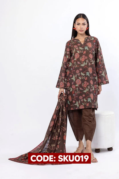 BUY ANY 2 STITCHED 3 PIECES KHADDAR EMBROIDERY SUITS